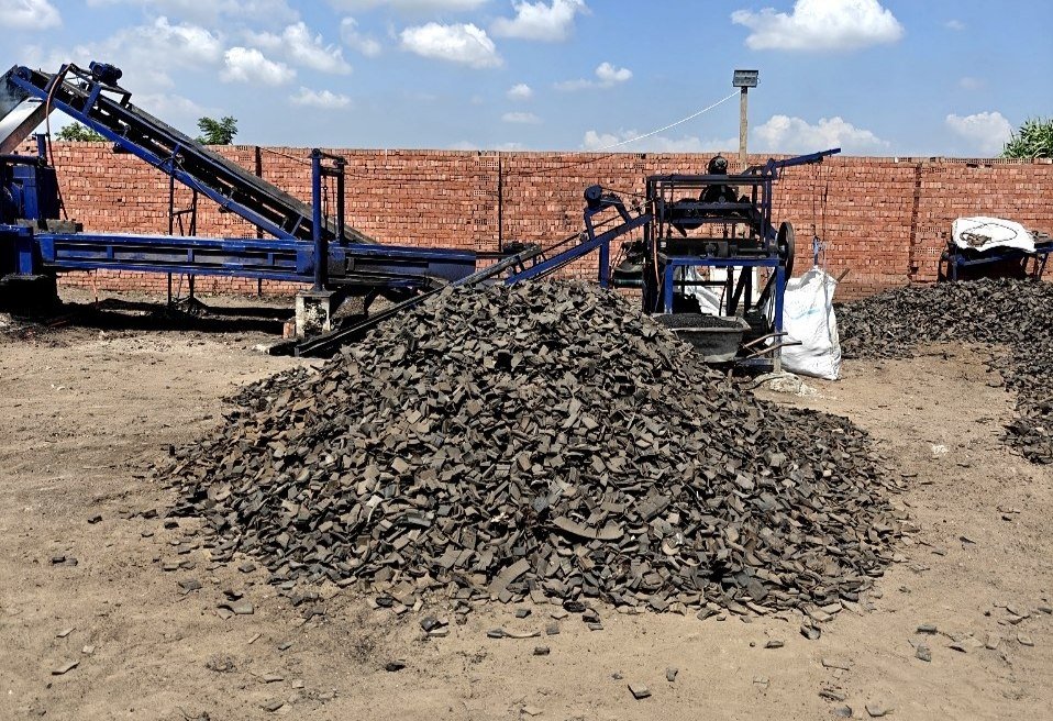 Uniform Tire-Derived Fuel chips after processing