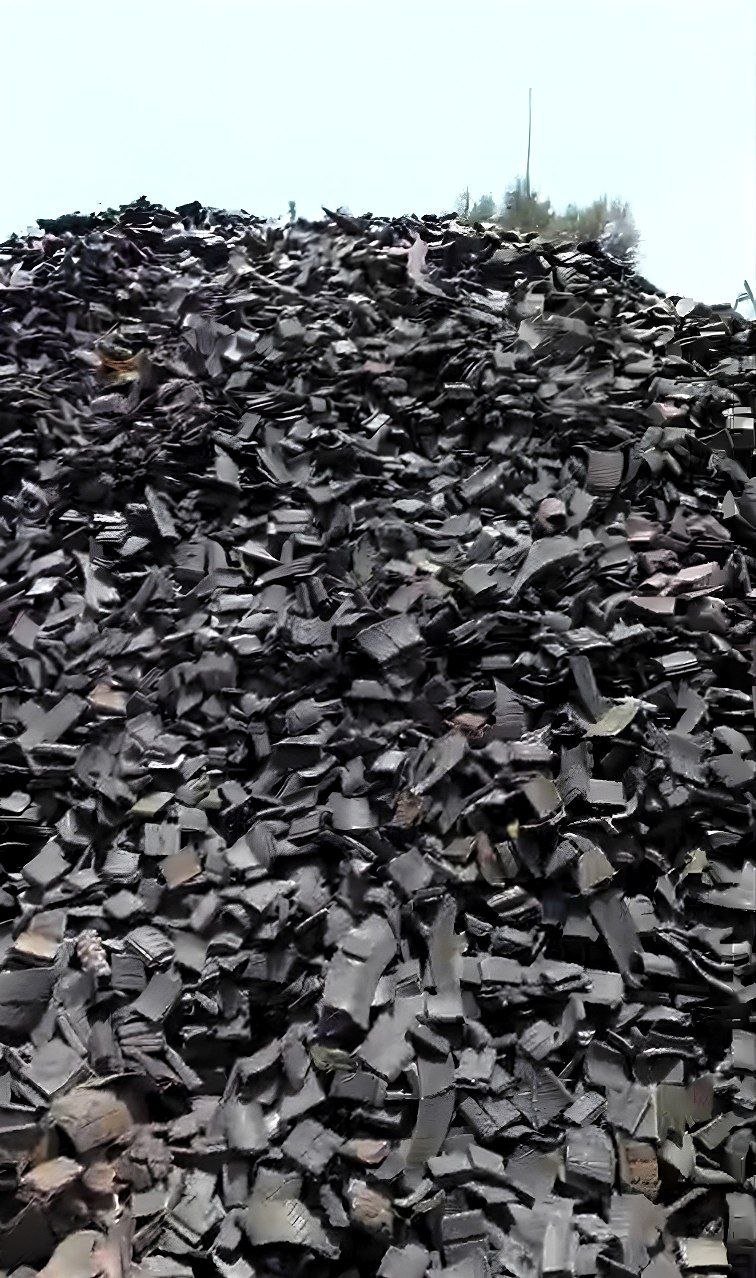 Large-scale TDF stockpile at ARMAM recycling facility