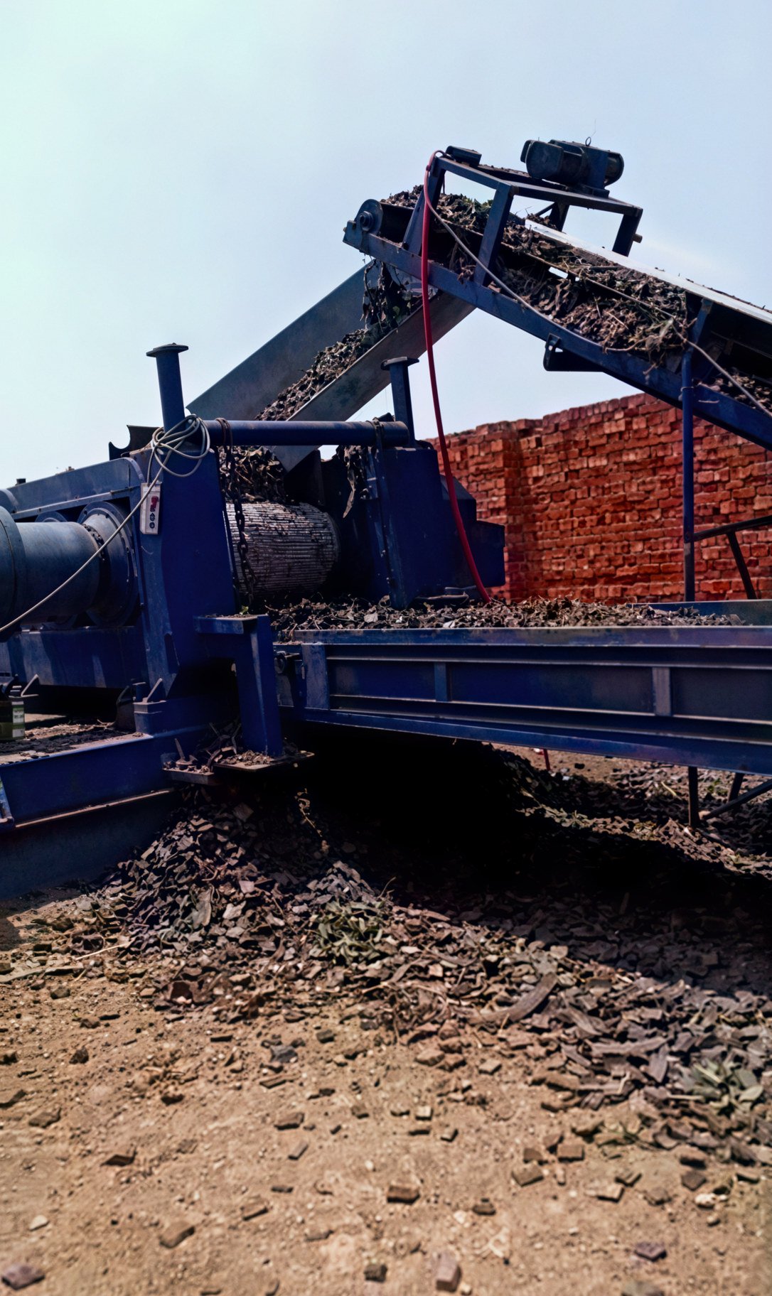 TDF shredding and conveyor operations at the recycling facility